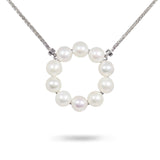 CIRCLE OF PEARL IN 14K WHITE GOLD - NECKLACES