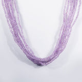 8 STRAND OF LIGHT AMETHYST NECKLACE WITH BLOSSOM TOGGLE CLASP - NECKLACES