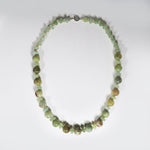 GREEN AGATE ROUND AND RHODELLE NECKLACE - NECKLACES