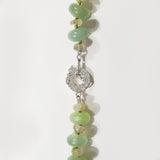 GREEN AGATE ROUND AND RHODELLE NECKLACE - NECKLACES