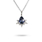 GLORIA PENDANT WITH BLUE SAPPHIRE IN 14K WHITE GOLD - 