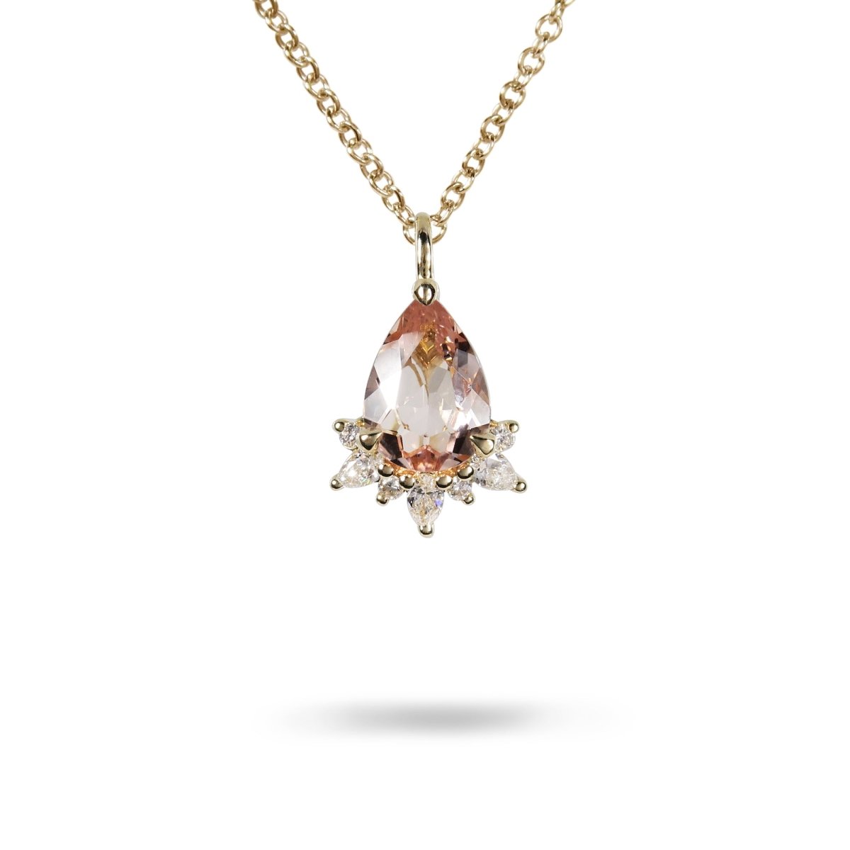 GLORIA PENDANT WITH MORGANITE IN 14K YELLOW GOLD - 
