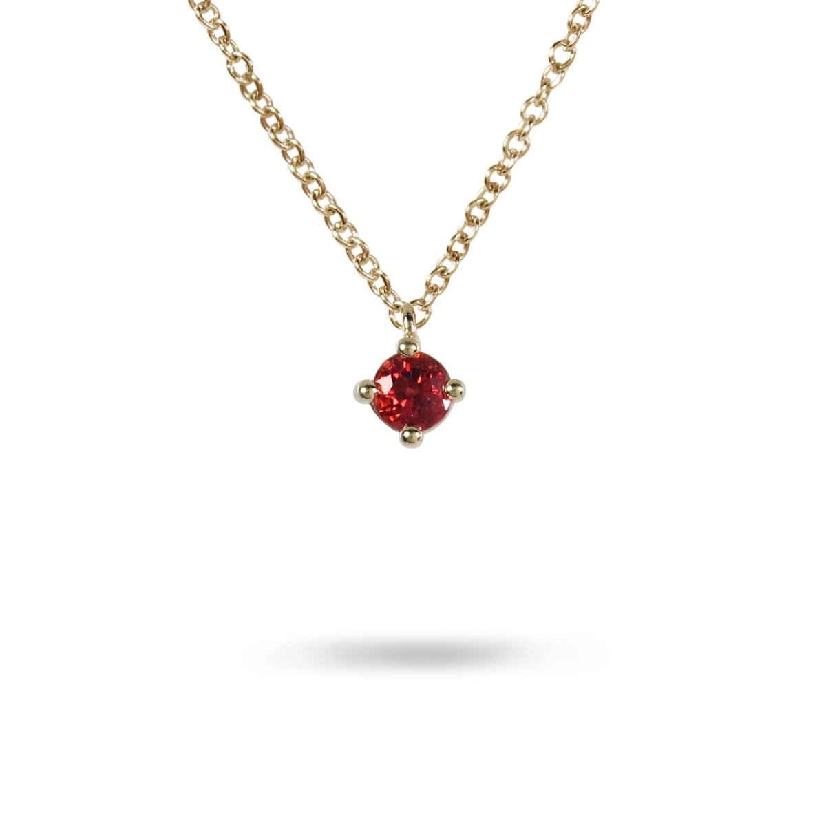 ORANGE SAPPHIRE NECKLACE IN 14K YELLOW GOLD - 
