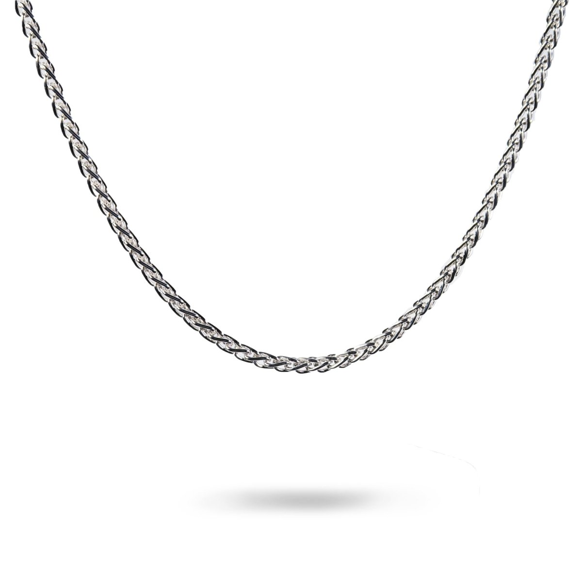 STERLING SILVER WHEAT CHAIN WITH DAGGER TOGGLE - NECKLACES