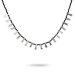 PETAL BEAD WITH BLACK SPINEL IN STERLING SILVER - NECKLACES