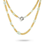 CITRINE AND FACETTED CHALCEDONY BEADS NECKLACE