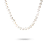 WHITE FRESHWATER PEARL NECKLACE WITH 14K YELLOW GOLD ROPE TOGGLE CLASP -