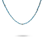 BLUE APATITE & OPAL BEAD NECKLACE IN 14K YELLOW GOLD -