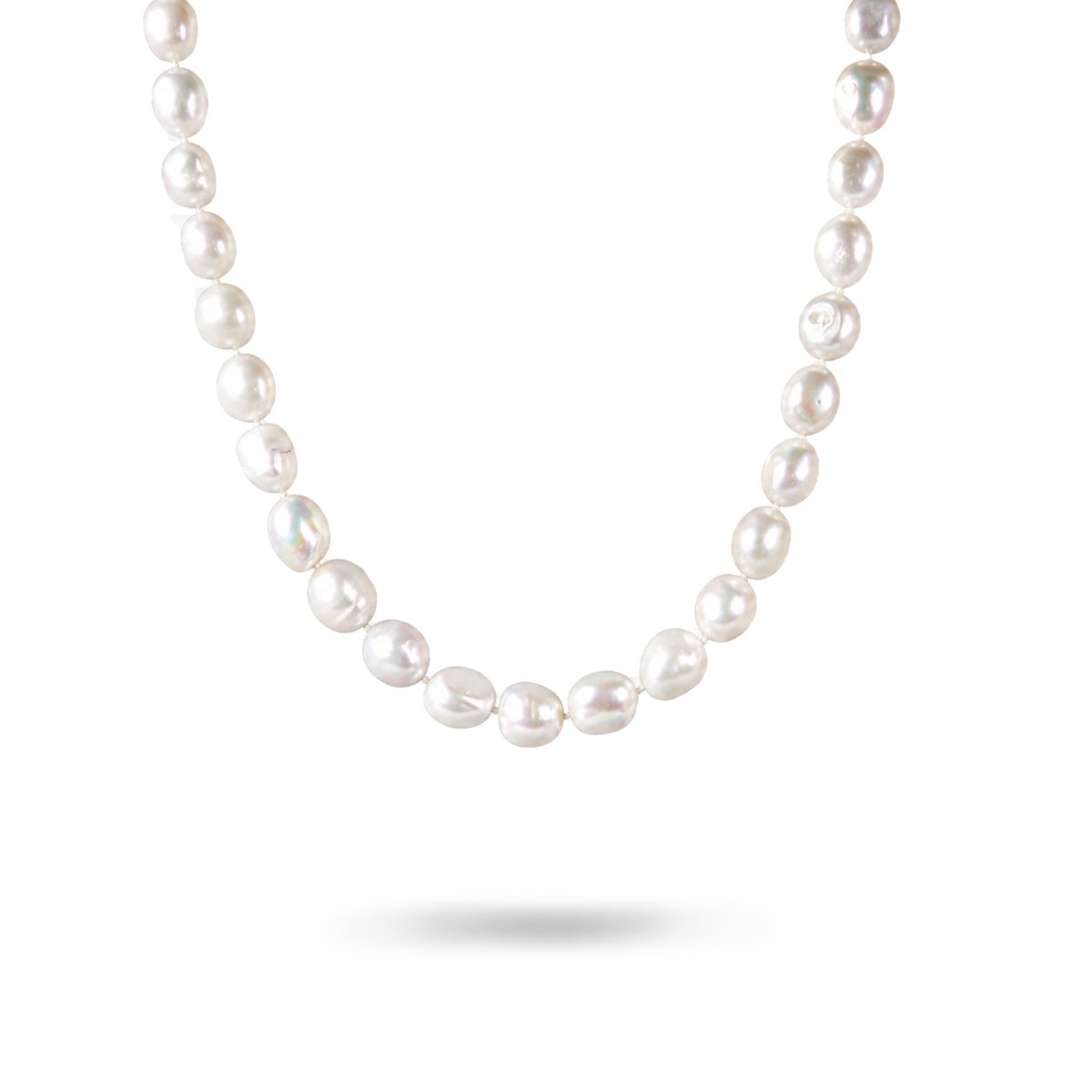 FRESH WATER BAROQUE PEARL WITH HAMMERED TOGGLE CLASP - NECKLACES