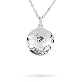 HAMMERED SMALL DISC PENDANT IN STERLING SILVER