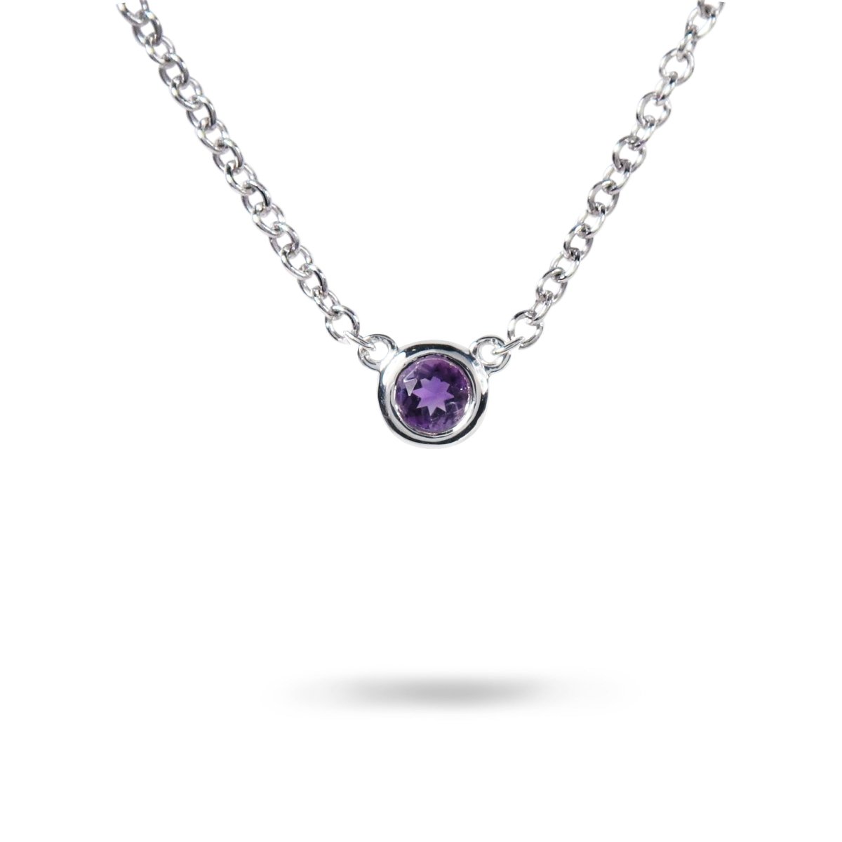 FLOATING AMETHYST IN STERLING SILVER - NECKLACES