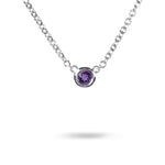 FLOATING AMETHYST IN STERLING SILVER - NECKLACES
