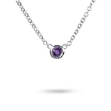 FLOATING AMETHYST IN STERLING SILVER - NECKLACES