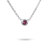 FLOATING PINK TOURMALINE IN STERLING SILVER - NECKLACES