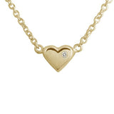 MINI HEART PENDANT WITH DIAMOND IN YELLOW GOLD - NECKLACES
