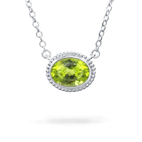 PERIDOT TESSA PENDANT IN WHITE GOLD - NECKLACES