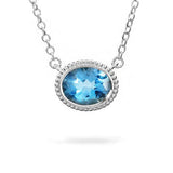 BLUE TOPAZ TESSA PENDANT IN STERLING SILVER - NECKLACES