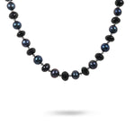 BLACK FRESH WATER PEARL AND BLACK SPINEL LABRADORITE NECKLACE - NECKLACES