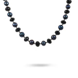 BLACK FRESH WATER PEARL AND BLACK SPINEL LABRADORITE NECKLACE - NECKLACES