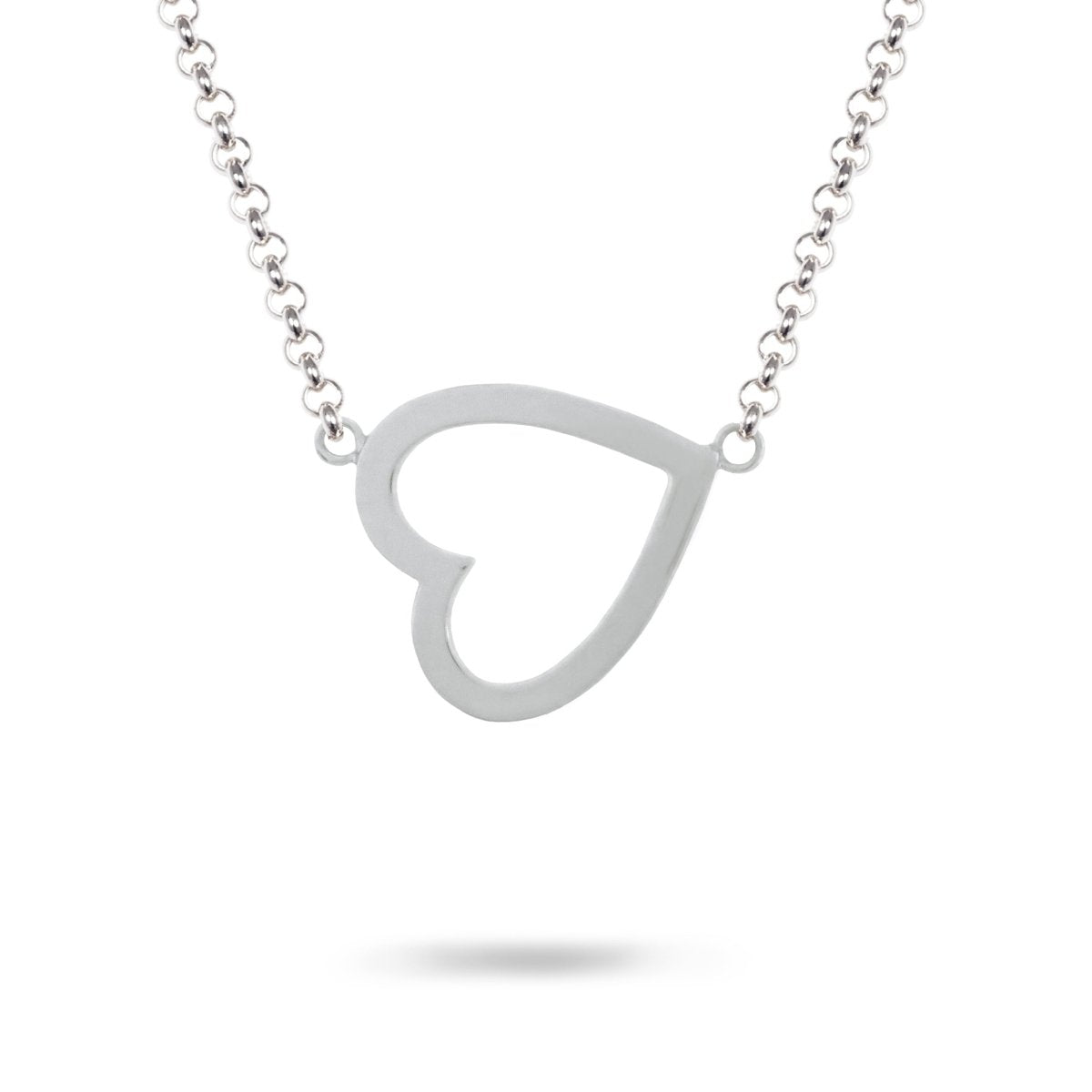 OPEN HEART PENDANT IN STERLING SILVER - 