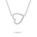 OPEN HEART PENDANT IN STERLING SILVER - 