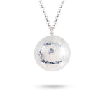 HAMMERED DISC LARGE SILVER PENDANT ON ROLO CHAIN - NECKLACES