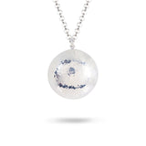 HAMMERED DISC LARGE SILVER PENDANT ON ROLO CHAIN - NECKLACES