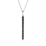 GRAPHITE PENDANT IN STERLING SILVER WITH BLACK DIAMOND - NECKLACES