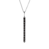 GRAPHITE PENDANT IN STERLING SILVER WITH BLACK DIAMOND - NECKLACES