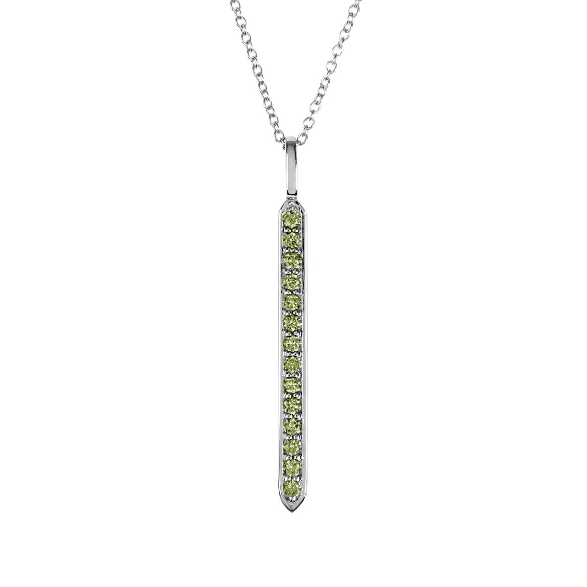 GRAPHITE PENDANT IN STERLING SILVER WITH GREEN TOURMALINE - NECKLACES