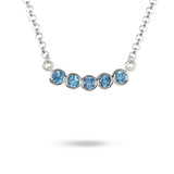 LUNA FIVE BLUE TOPAZ NECKLACE IN STERLING SILVER - NECKLACES