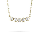 LUNA FIVE DIAMOND NECKLACE IN YELLOW GOLD - NECKLACES