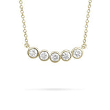 LUNA FIVE DIAMOND NECKLACE IN YELLOW GOLD - NECKLACES