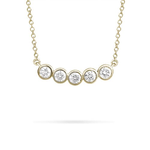 LUNA FIVE DIAMOND NECKLACE IN YELLOW GOLD - NECKLACES