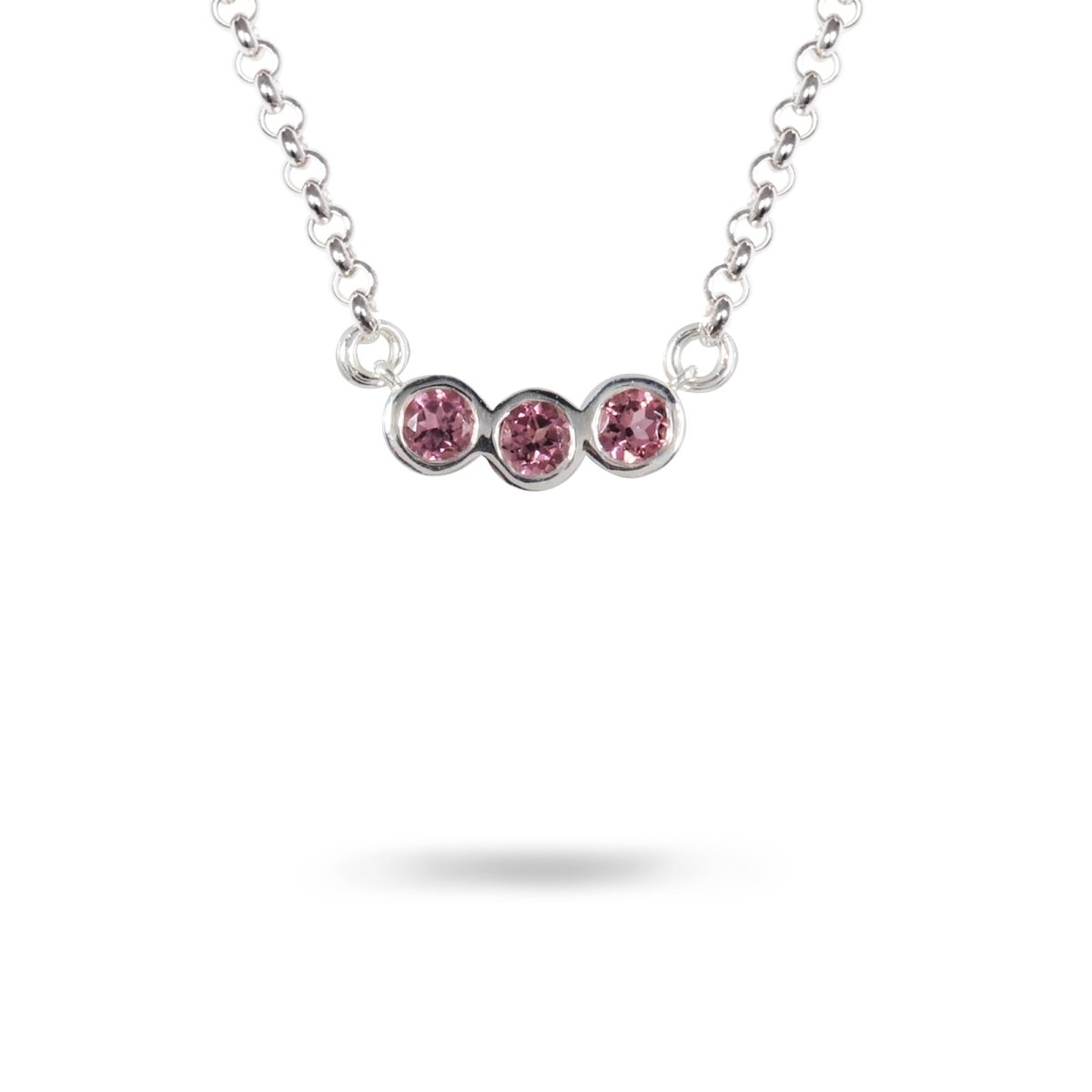 LUNA PINK TOURMALINE PENDANT IN SILVER - NECKLACES