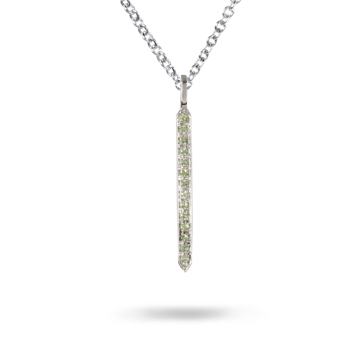 GRAPHITE PENDANT IN STERLING SILVER WITH PERIDOT - NECKLACES