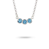 LARGE LUNA THREE BLUE TOPAZ NECKLACE - NECKLACES