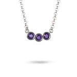 LARGE LUNA THREE AMETHYST NECKLACE - NECKLACES