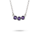 LARGE LUNA THREE AMETHYST NECKLACE - NECKLACES