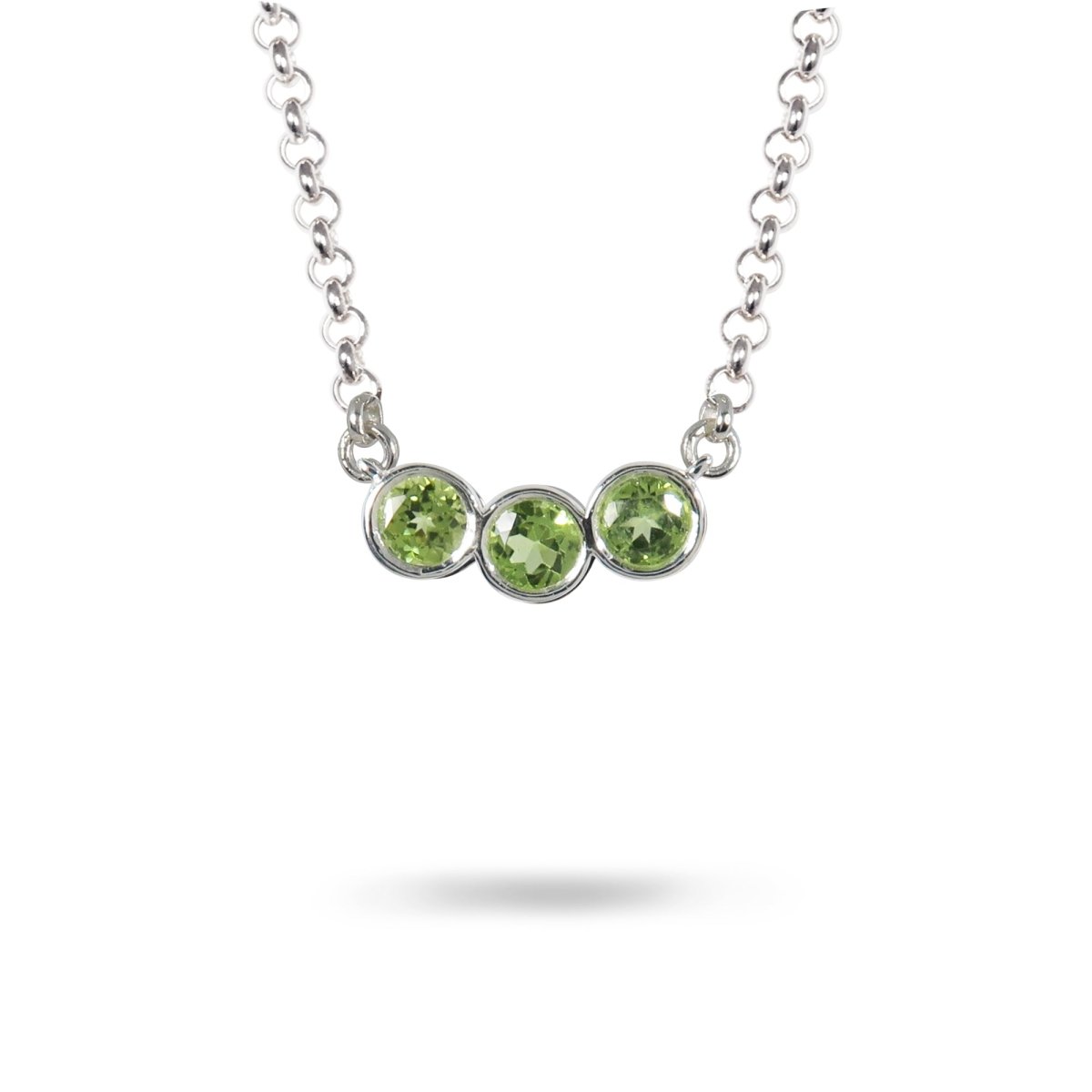 LARGE LUNA THREE PERIDOT NECKLACE - NECKLACES