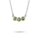 LARGE LUNA THREE PERIDOT NECKLACE - NECKLACES