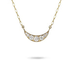 RISING CRESCENT DIAMOND PENDANT IN 14 KARAT YELLOW GOLD - NECKLACES