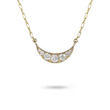 RISING CRESCENT DIAMOND PENDANT IN 14 KARAT YELLOW GOLD - NECKLACES