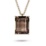 SMOKY QUARTZ NECKLACE IN YELLOW GOLD -