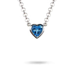 BLUE TOPAZ HEART PENDANT IN STERLING SILVER - NECKLACES