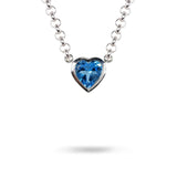 BLUE TOPAZ HEART PENDANT IN STERLING SILVER - NECKLACES