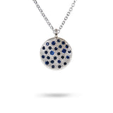 COBBLESTONE BLUE SAPPHIRE PENDANT IN 14K WHITE GOLD