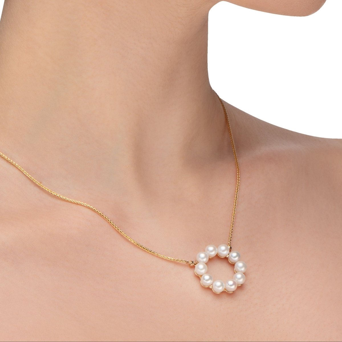 CIRCLE OF PEARL IN 14K YELLOW GOLD - NECKLACES