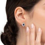 EMERALD CUT BLUE SAPPHIRE RING IN 14K WHITE GOLD - 