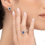 EMERALD CUT BLUE SAPPHIRE RING IN 14K WHITE GOLD - ALL ENGAGEMENT RINGS